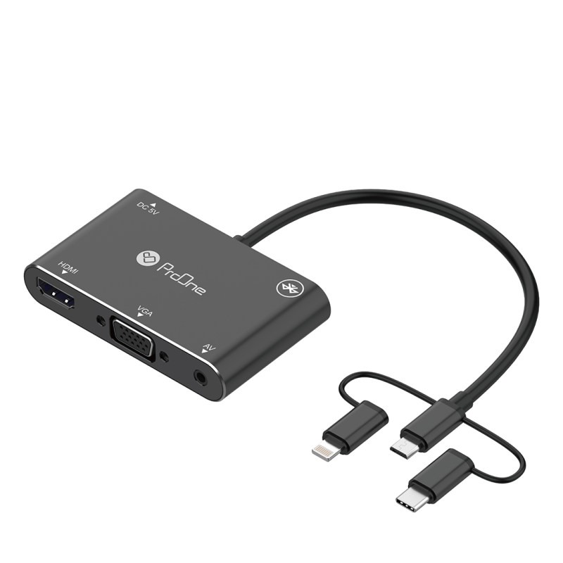 مبدل Type-C, Lightning, Micro-USB به HDMI, VGA پرووان مدل PHU560